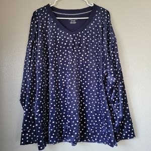 Nautica Polka-Dot Long Sleeve Sleep Top